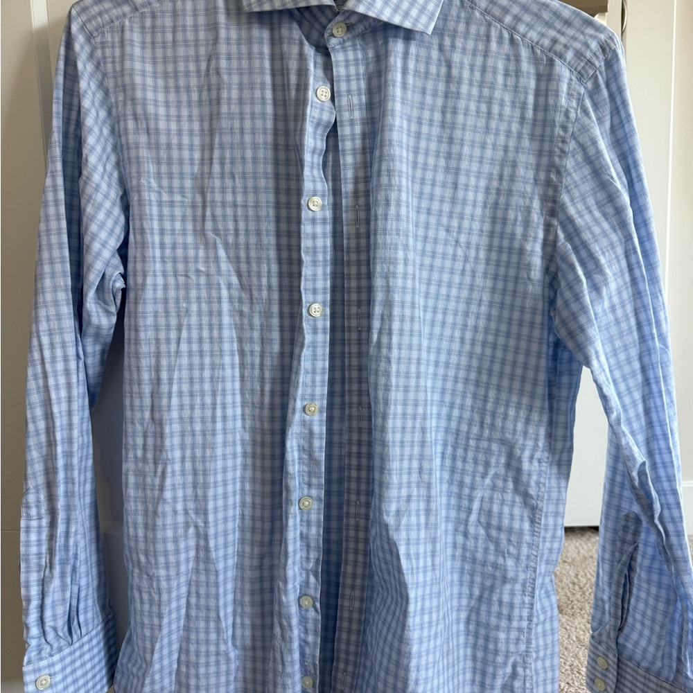 Charles Tyrwhitt Light Blue Plaid Men's Shirt